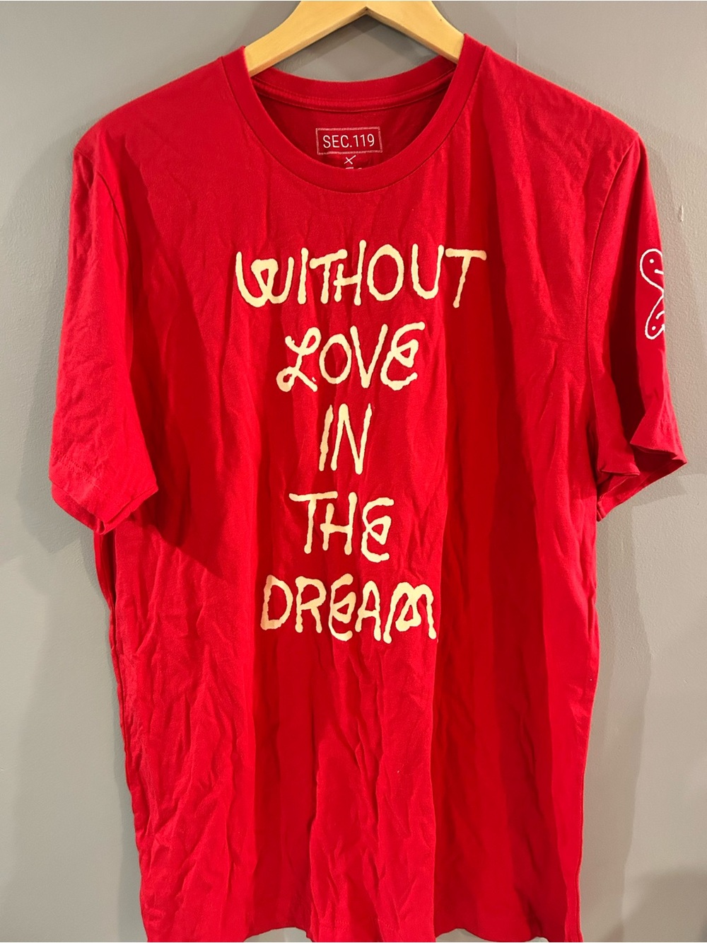 SEC.119 Red Graphic Tee - "Without Love In The Dream"